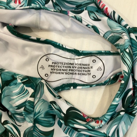 NEW large women’s Tropical Leaf Print high rise Bikini Bottoms - Picture 5 of 9